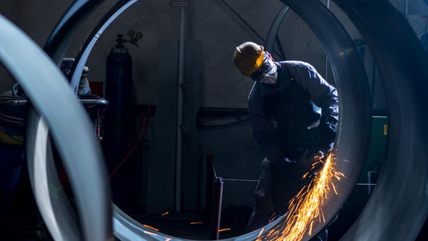a man welding