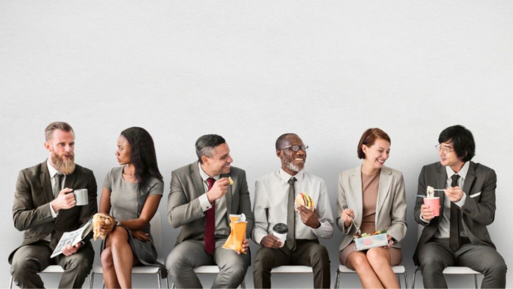 People Laughing While Eating