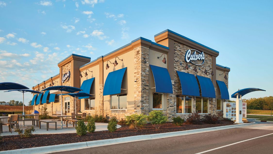 Culvers restaurant exterior in the morning light