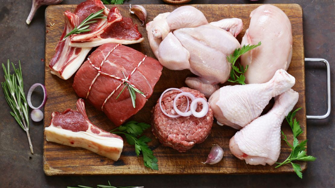 Raw Meat on Cutting Board